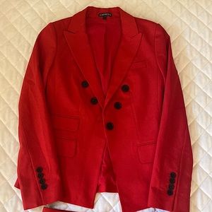 Express suit, red blazer and matching skirt. Size 0.